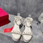 Valentino Rockstud Flatform Sandal White - Image 2