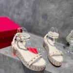 Valentino Rockstud Flatform Sandal White - Image 3