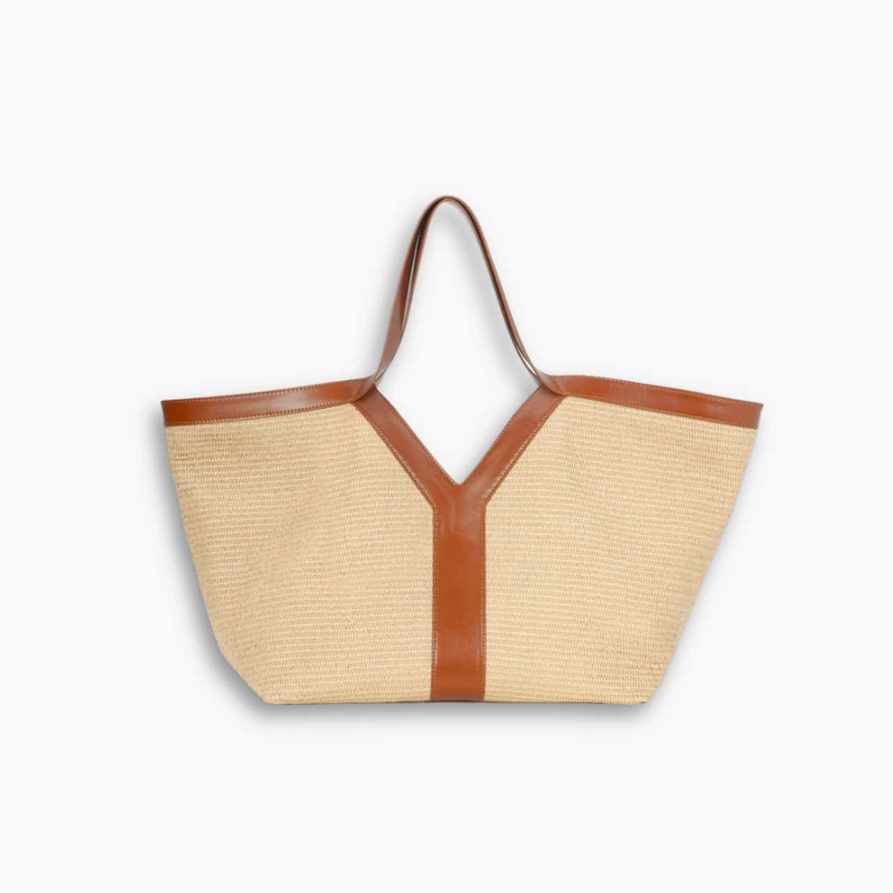 467-5.jpg Saint Laurent Tiffany Fred Paris Raffia Leather Large Tote Brown 50Cm - Image 1