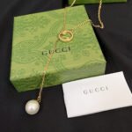 Gucci Blondie Pearl Drop Necklace Gold 774689 I4620 8078 - Image 6