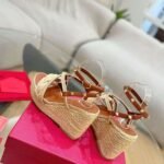 Valentino Garavani Woven Raffia Wedge Espadrilles Farfetch Beige - Image 7