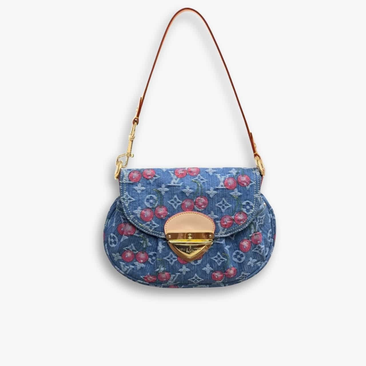 478-4.jpg Louis Vuitton X Takashi Murakami Monogram Cerise Sunset Bag Denim Blue 27Cm M13680 - Image 1