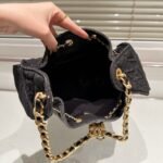 Chanel 25 Small Handbag Grained   Gold-Tone Metal Washed Denim Black 30Cm AS5293 B20520 U0725 - Image 3
