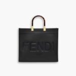 Fendi Sunshine Large Black Leather Shopper 41Cm 8BH372ABVLF0KUR