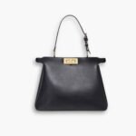 Fendi Peekaboo Soft Medium Leather Bag Black 33 cm