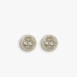 Chanel Round Stud Earrings Gold