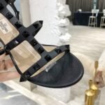 Valentino Garavani Rockstud Leather Sandals Black - Image 3