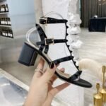 Valentino Garavani Rockstud Leather Sandals Black - Image 5