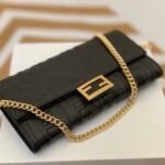 Fendi Baguette Continental Wallet With Chain Black 19Cm 8M0365AAJDF0KUR - Image 2