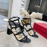 Valentino Garavani Rockstud Leather Sandals Black - Image 6