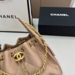Chanel 25 Small Handbag Grained And Gold Tone Metal Beige 30Cm - Image 5