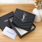 Saint Laurent Multi Folded Wallet Black 12cm 414404BOW021000 - Image 5
