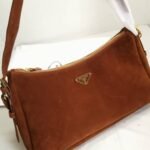 Prada Aimée Suede Shoulder Bag Cinnamon 39cm 1BC229 2C4S F0401 V LVM - Image 3