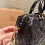 Gucci GG Emblem Small Top Handle Bag Black 26cm 815255 AAEEM 1000 - Image 6