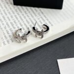 Chanel Crystal CC Hoop Earrings - Image 5