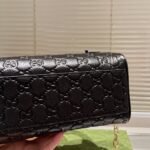 Gucci GG Emblem Small Top Handle Bag Black 26cm 815255 AAEEM 1000 - Image 3