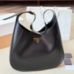 Prada Large Shoulder Bag With Topstitching Black 40Cm 1BC181 2AIX F0002 V OOO - Image 2