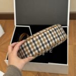 Celine Ava Triomphe Bag In Tartan Textile 24Cm 114492FYD 14ML - Image 5