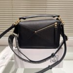 Loewe Small Puzzle Bag Satin Black 24cm A510S21XA9 1100 - Image 3
