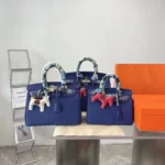 Hermes Birkin 30 Blue Navy Gold Hardware 30Cm - Image 2