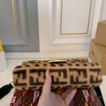 Fendi Baguette Fur Bag Brown 26cm - Image 4