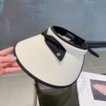 Chanel Bow Tie Visor Hat White - Image 6