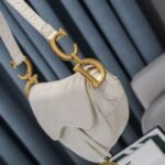 Dior Saddle Bag Oblique Embossed White 25cm - Image 8
