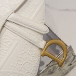 Dior Saddle Bag Oblique Embossed White 25cm - Image 5