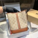 Celine Small Bucket In Triomphe Canvas 22cm 191442FLC02GR - Image 2