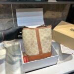 Celine Small Bucket In Triomphe Canvas 22cm 191442FLC02GR - Image 3