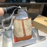 Celine Small Bucket In Triomphe Canvas 22cm 191442FLC02GR - Image 4