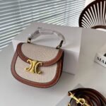 Celine Mini Besace Clea In Brown And Beige 16cm 10K502FA302NT - Image 7