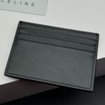 Celine Wallet Triomphe Leather Card Holder Black 10.5cm - Image 4