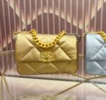 Chanel 19 Flap Bag In Gold Lambskin 25cm - Image 2