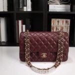Chanel Classic Double Flap Handbag Burgundy 30cm A01112 B17625 NZG79 - Image 9