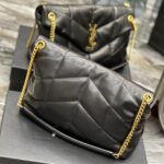 Saint Laurent Puffer Gold Tone Metal  Medium Black 35Cm - Image 3