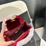 Chanel Clutch With Chain Red Velvet 19cm - Image 2