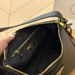 Prada Aimée Large Leather Shoulder Bag Black 39cm 1BC228 2CYS F0002 V LVM - Image 2