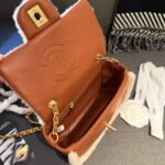 Chanel Flap Bag Shearling Lambskin Brown 18cm AS5149 B18194 NZW48 - Image 2