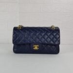 Chanel Classic Double Flap Bag Dark Blue 25cm - Image 2