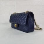 Chanel Classic Double Flap Bag Dark Blue 25cm - Image 4