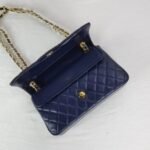 Chanel Classic Double Flap Bag Dark Blue 25cm - Image 7