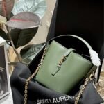 Saint Laurent Le 37 Mini In Shiny Leather Green 15cm 7658702R20W3360 - Image 2