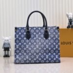 Louis Vuitton Onthego Tote Bag Denim Blue 35cm M59608 - Image 2