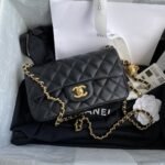 Chanel Mini Classic Handbag Pearl Crush Black 20cm - Image 2