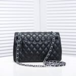 Chanel Classic Double Flap Bag Black Leather 30cm - Image 2
