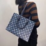 Louis Vuitton Onthego Tote Bag Denim Blue 35cm M59608 - Image 6