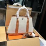 Hermes Garden Party 30 Handbag Canvas Orange 30cm - Image 2