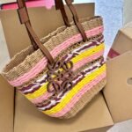 Loewe Basket Tote Natural And Pink Tulip 29cm A223S91X01 - Image 2