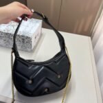 Gucci GG Marmont Half Moon Mini Bag Black 23cm - Image 3
